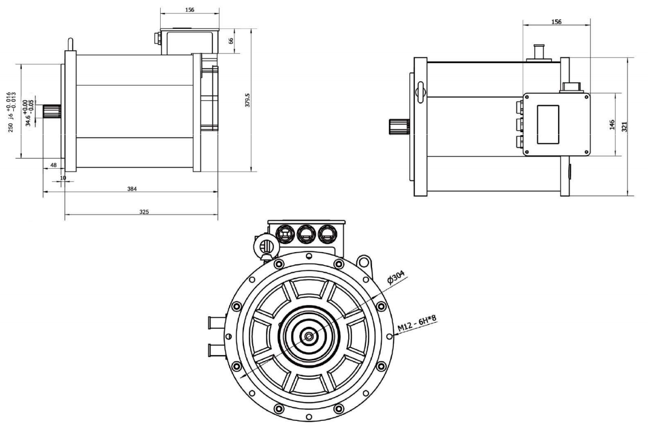 永磁伺服专用电机外形尺寸